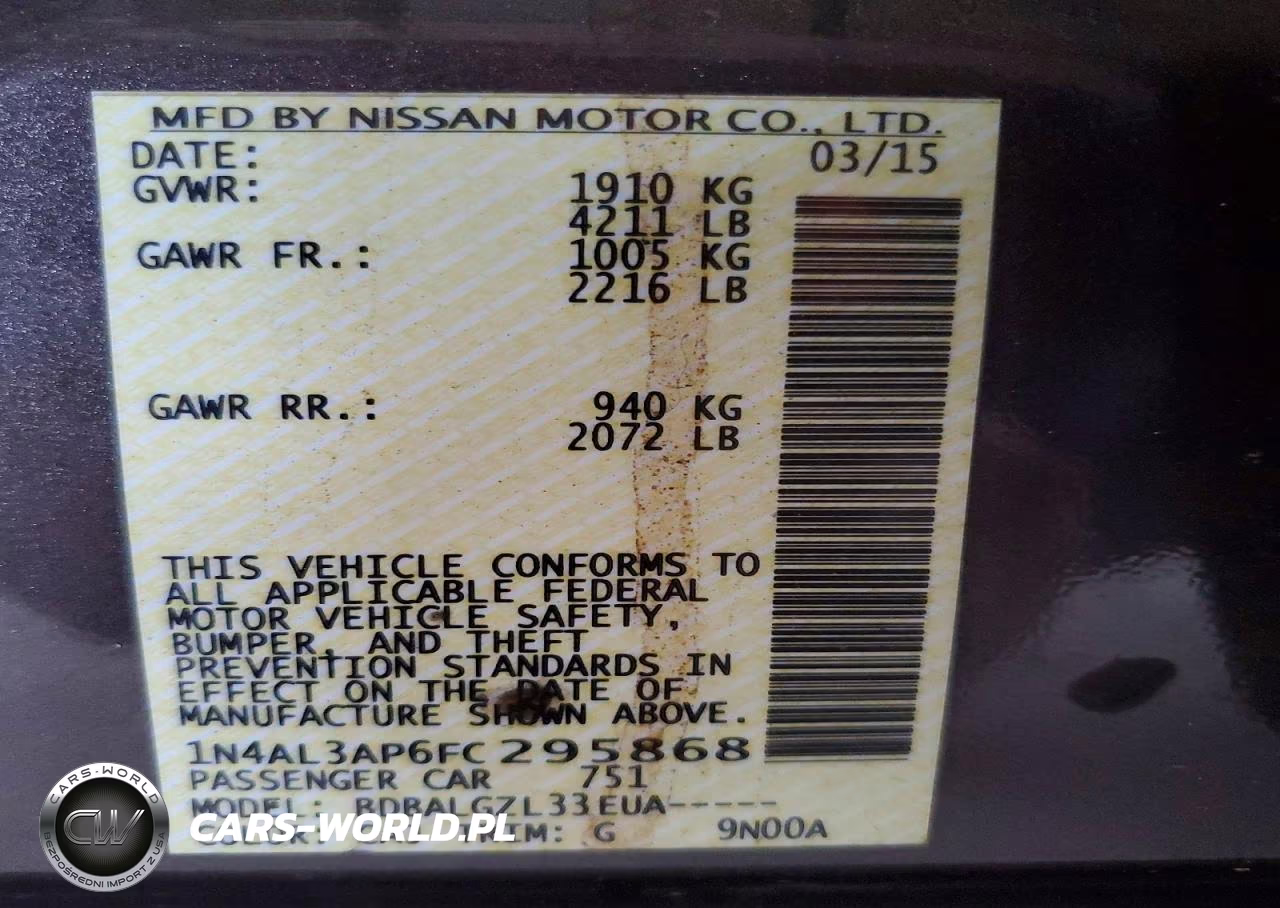 2015 Nissan Altima 2.5 S VIN:1N4AL3AP6FC295868 - 12