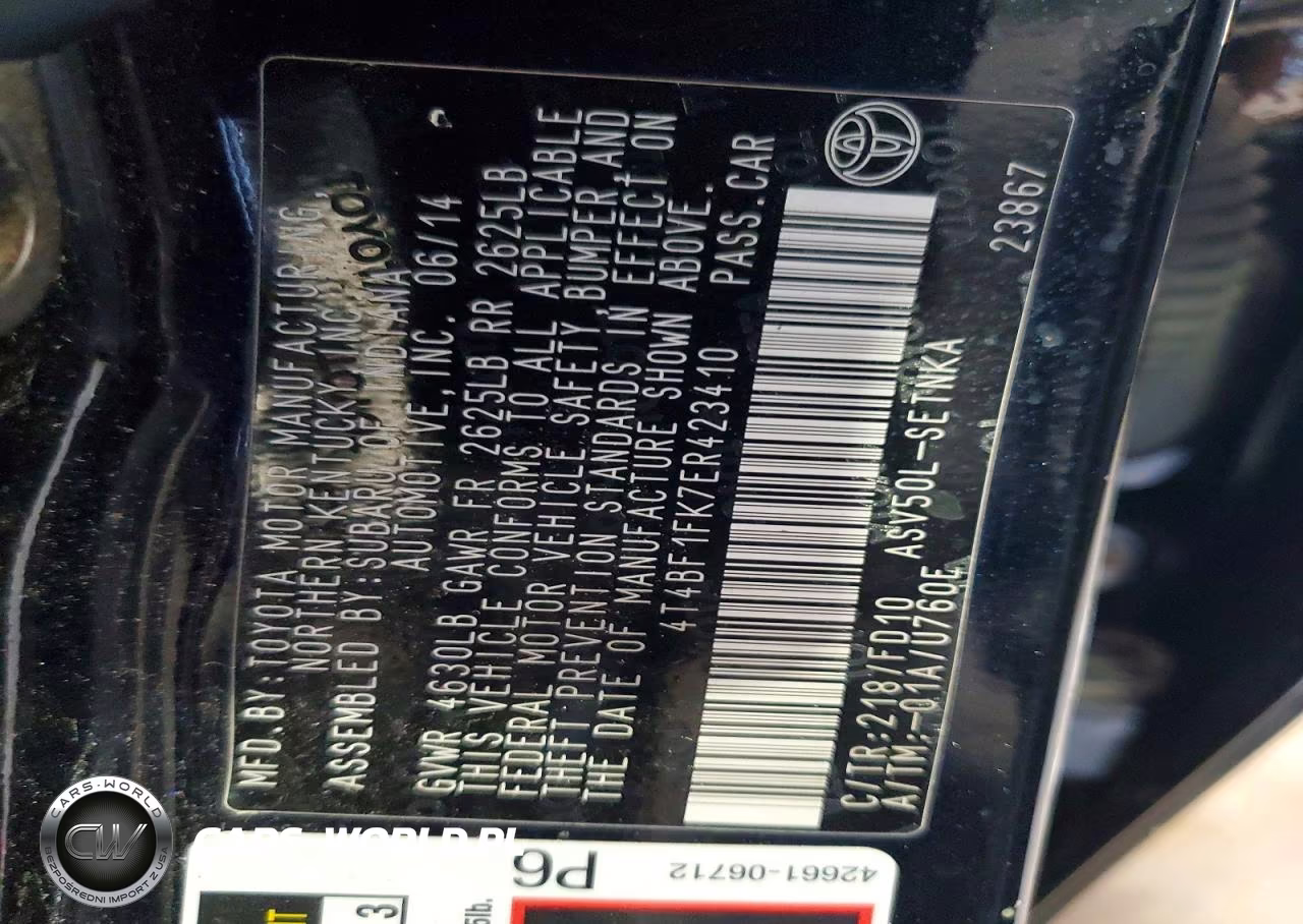 2014 Toyota Camry Le VIN:4T4BF1FK7ER423410 - 12