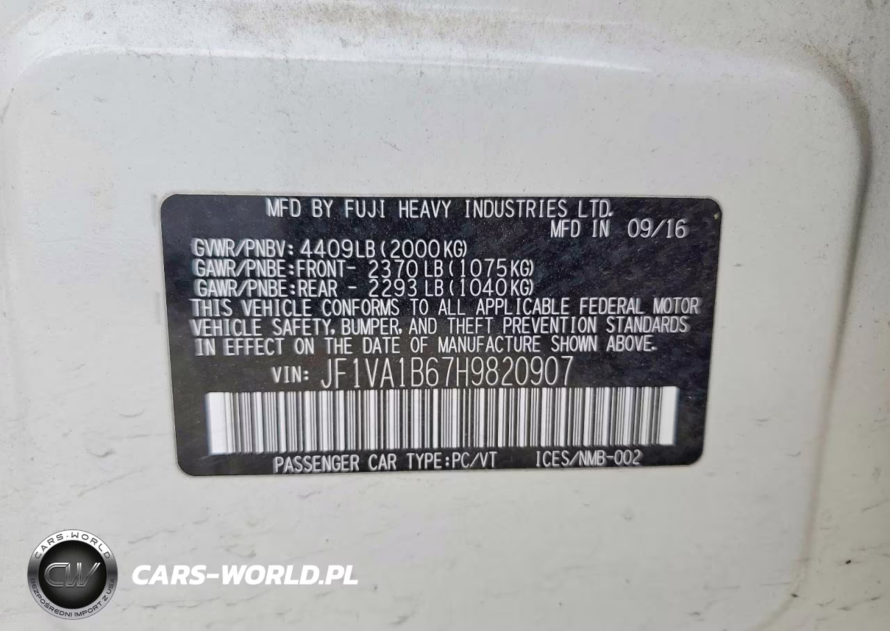 2017 Subaru Wrx VIN:JF1VA1B67H9820907 - 12