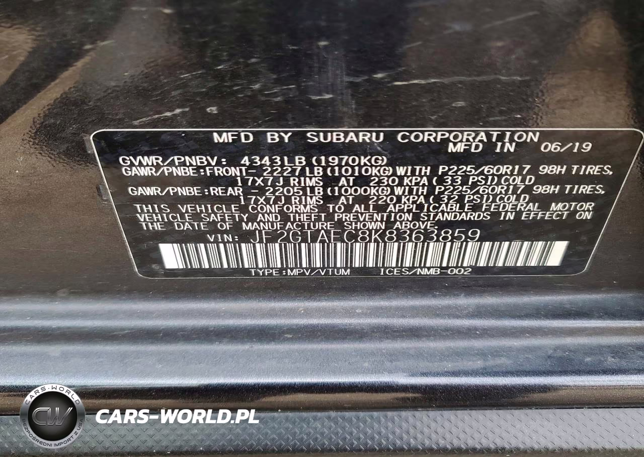 2019 Subaru Crosstrek Premium VIN:JF2GTAEC8K8363859 - 13