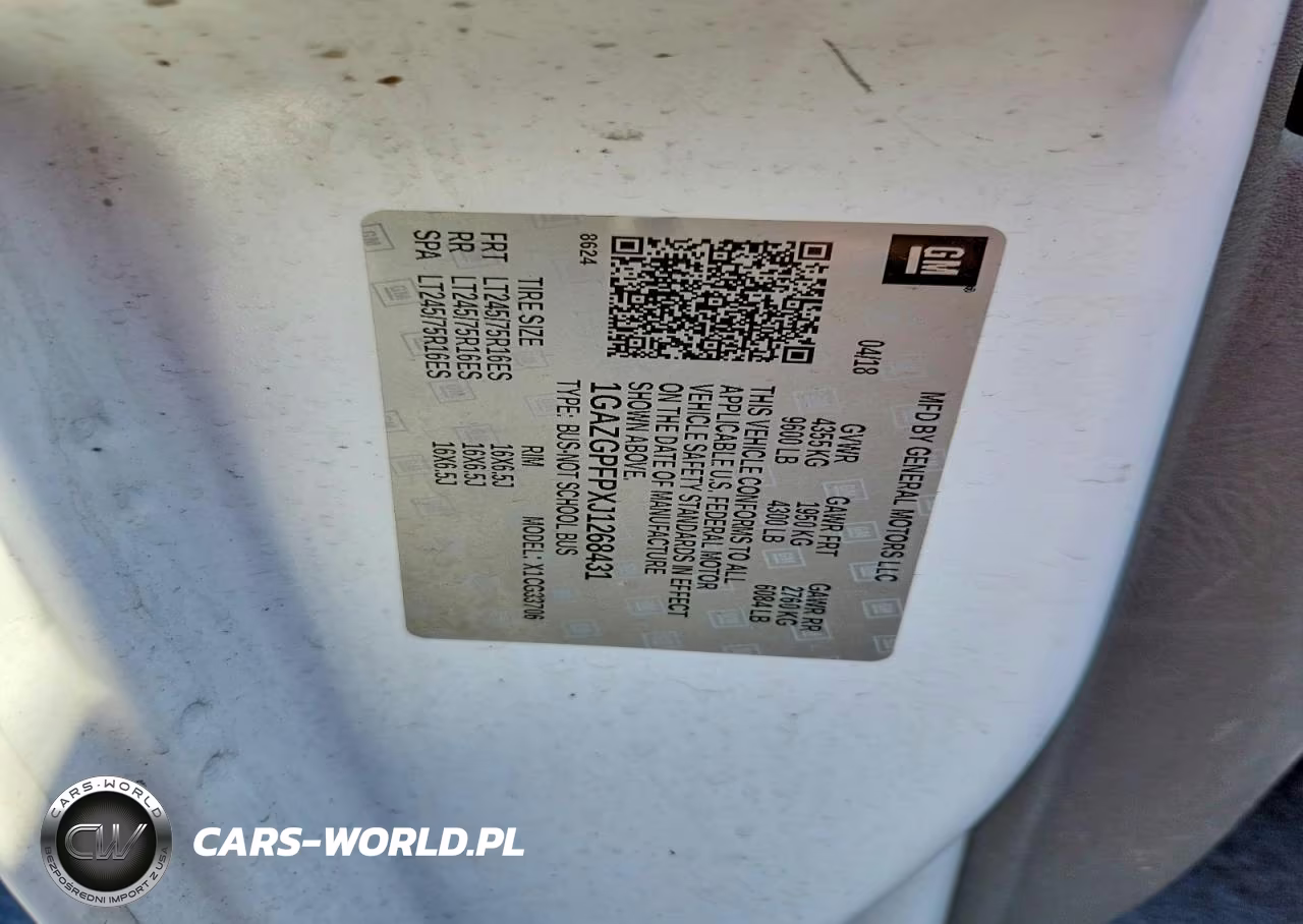 2018 Chevrolet Express G3500 Lt VIN:1GAZGPFPXJ1268431 - 12