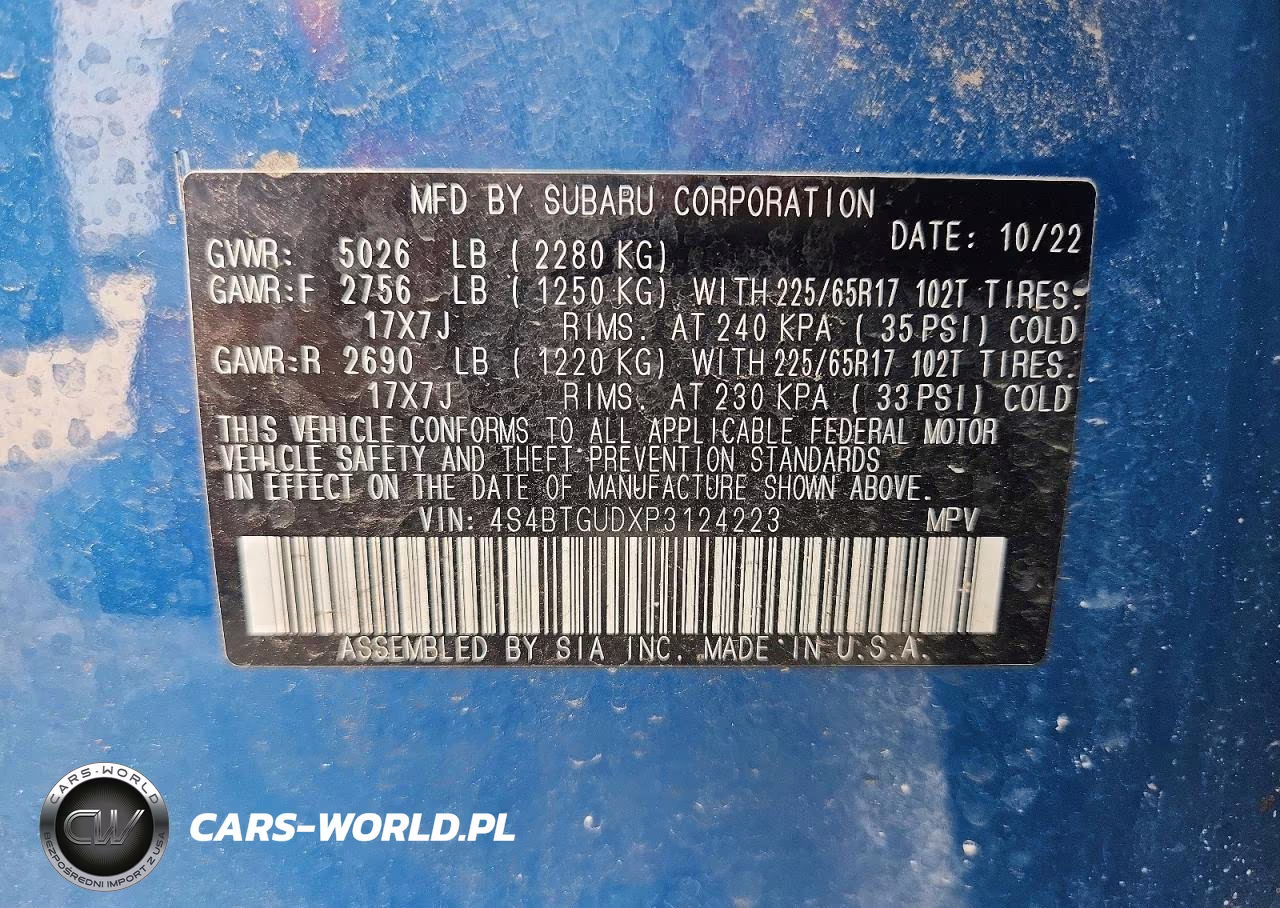 2023 Subaru Outback Wilderness VIN:4S4BTGUDXP3124223 - 13