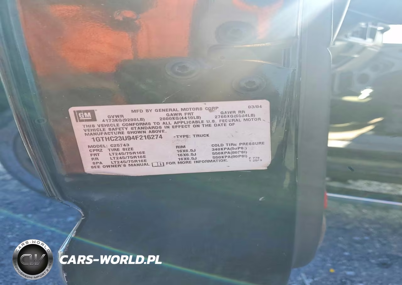 2004 GMC Sierra C2500 Heavy Duty VIN:1GTHC23U94F216274 - 12