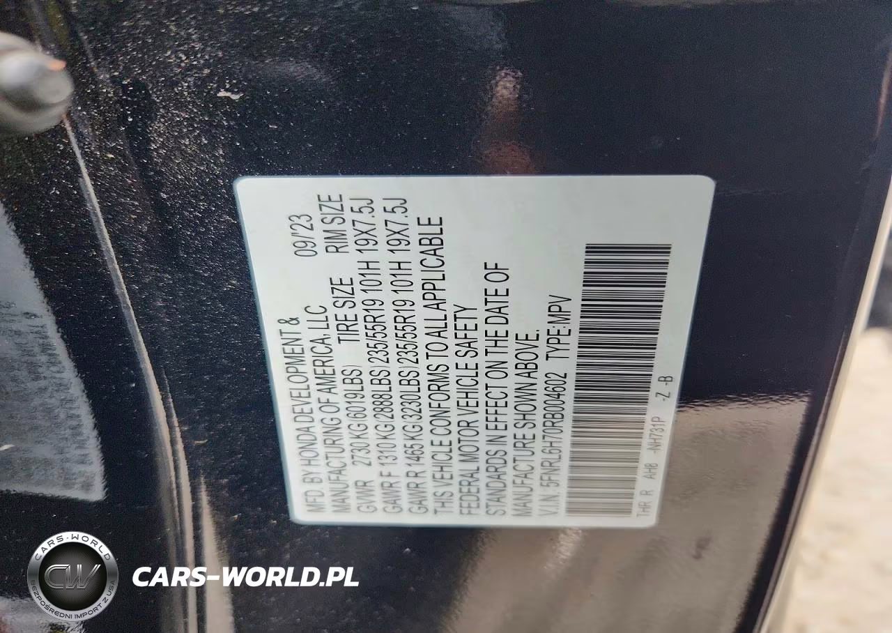 2024 Honda Odyssey Sport VIN:5FNRL6H70RB004602 - 13