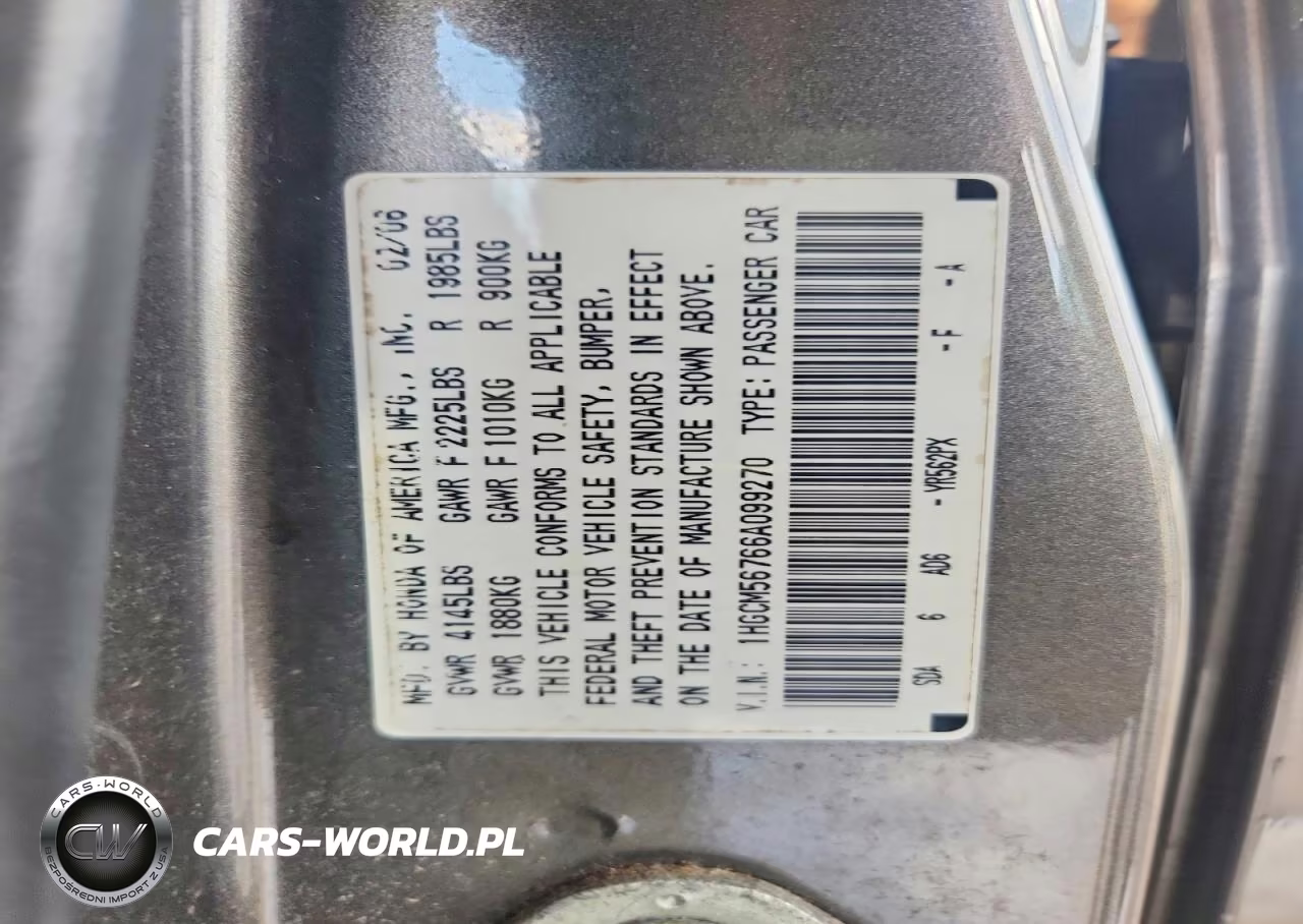 2006 Honda Accord Ex VIN:1HGCM56766A099270 - 12