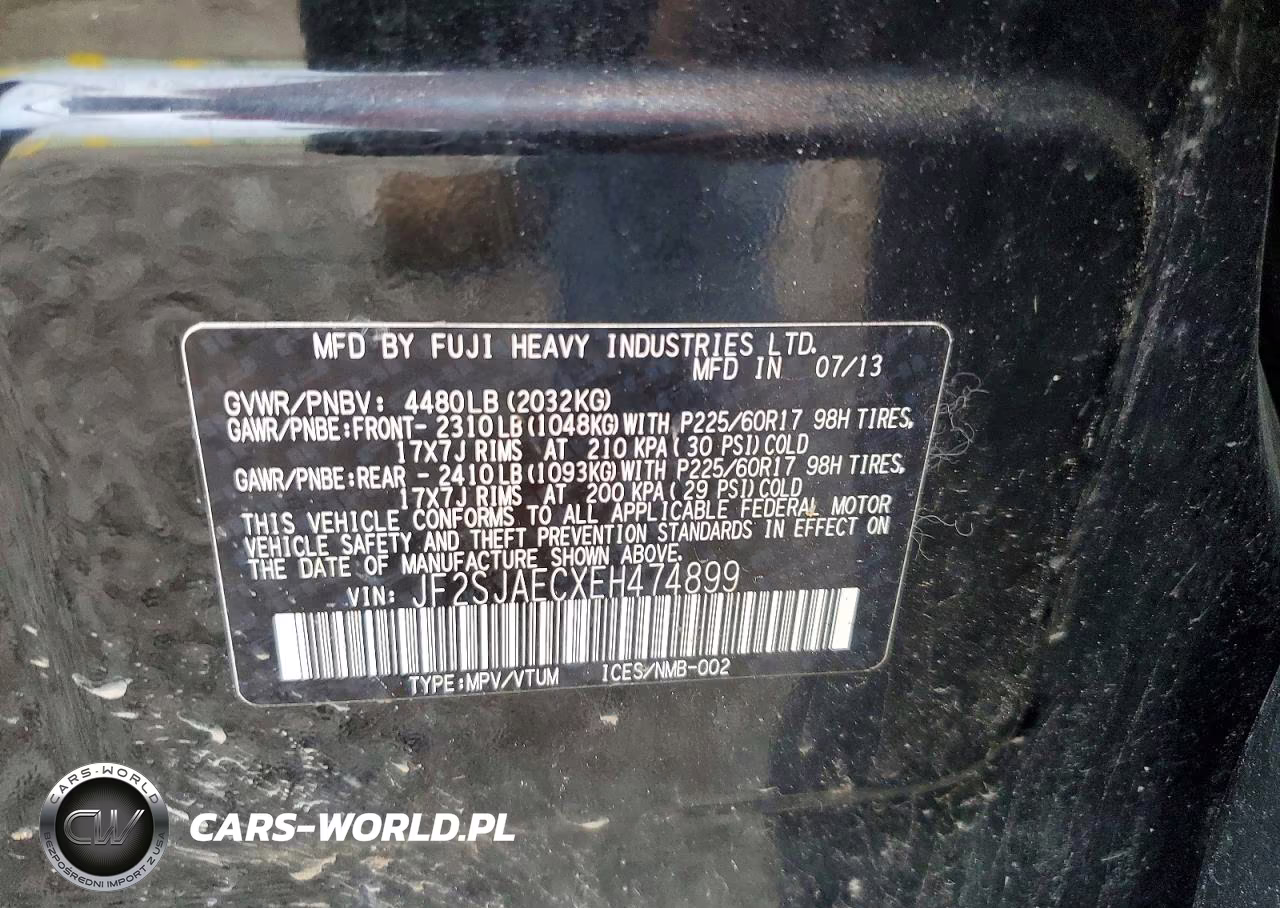 2014 Subaru Forester 2.5I Premium VIN:JF2SJAECXEH474899 - 13