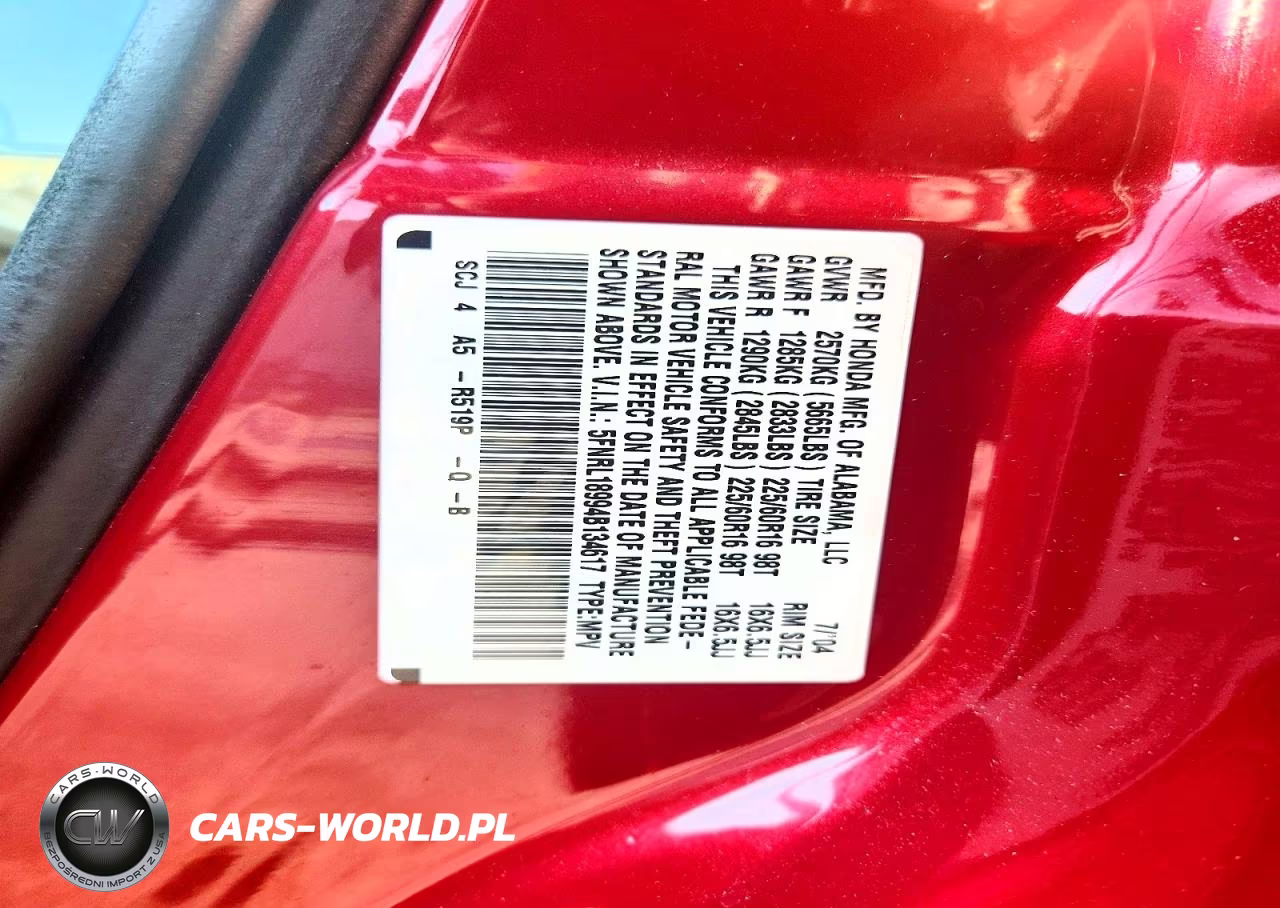 2004 Honda Odyssey Exl VIN:5FNRL18994B134617 - 13