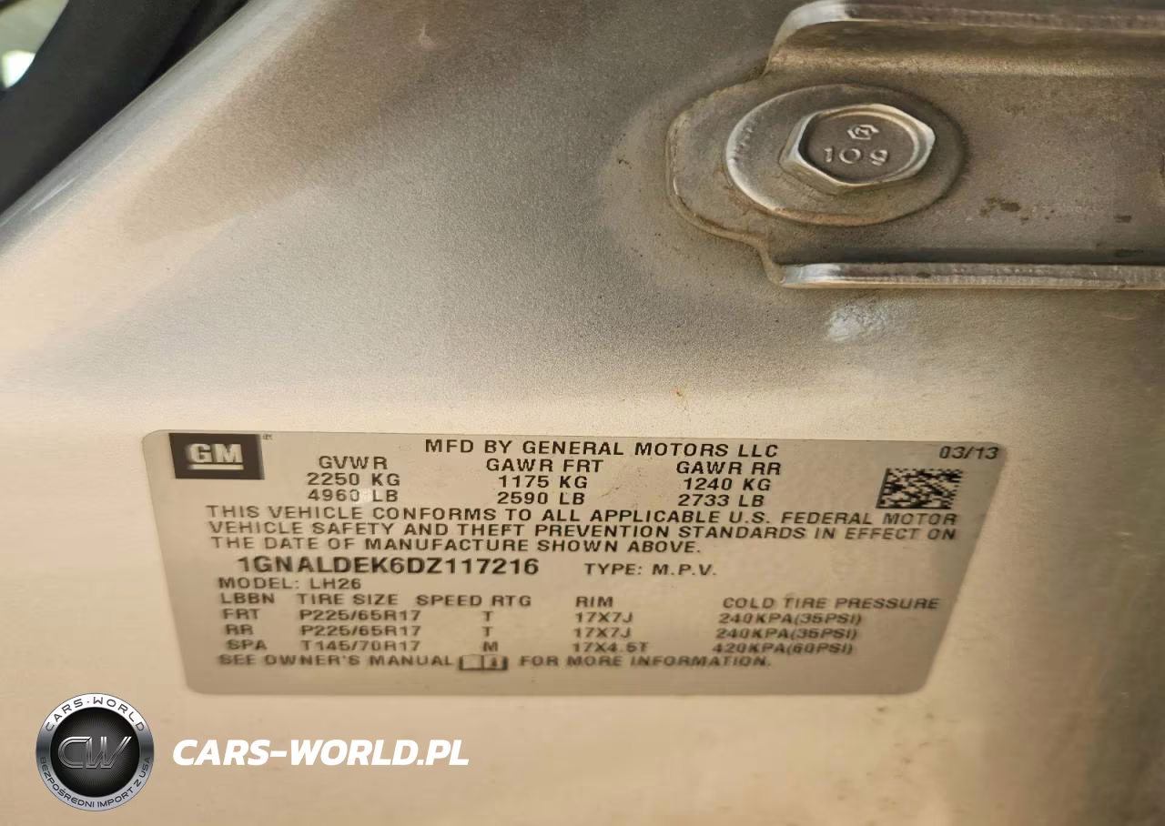 2013 Chevrolet Equinox Lt VIN:1GNALDEK6DZ117216 - 13