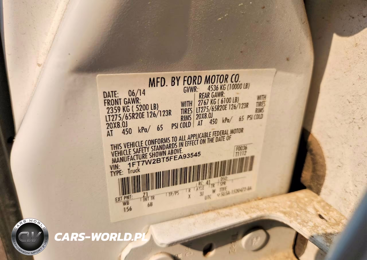 2015 Ford F250 Super Duty VIN:1FT7W2BT5FEA93545 - 12