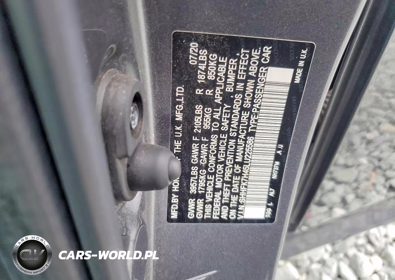 2020 Honda Civic Sport VIN:SHHFK7H45LU225586 - 14