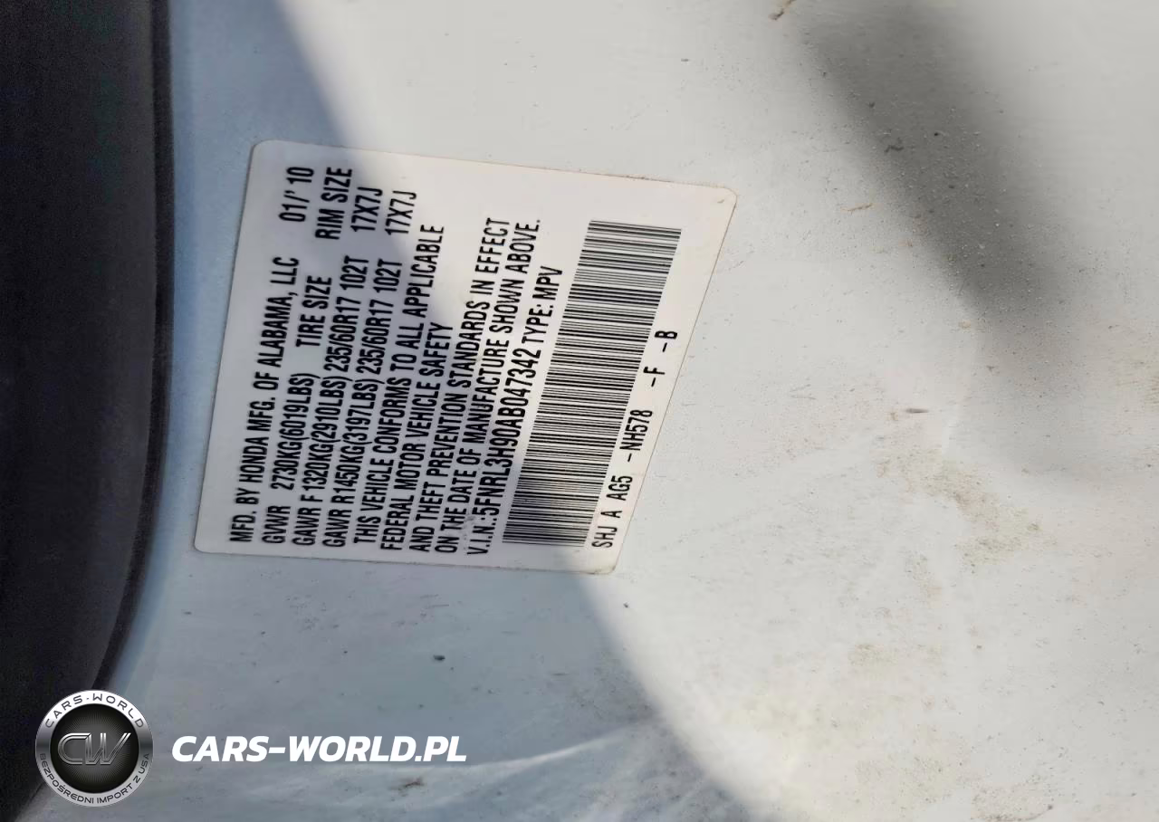 2010 Honda Odyssey Touring VIN:5FNRL3H90AB047342 - 12