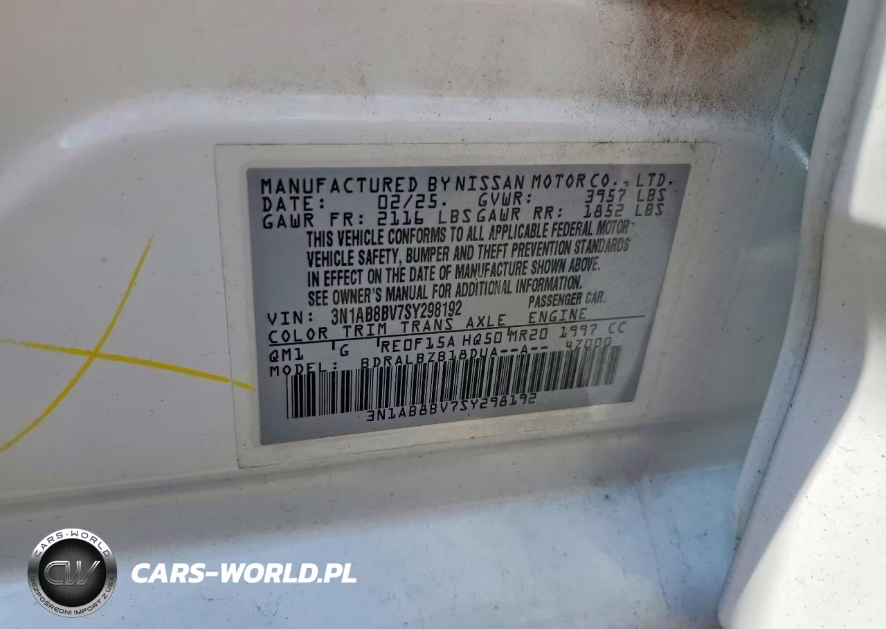 2025 Nissan Sentra S VIN:3N1AB8BV7SY298192 - 12