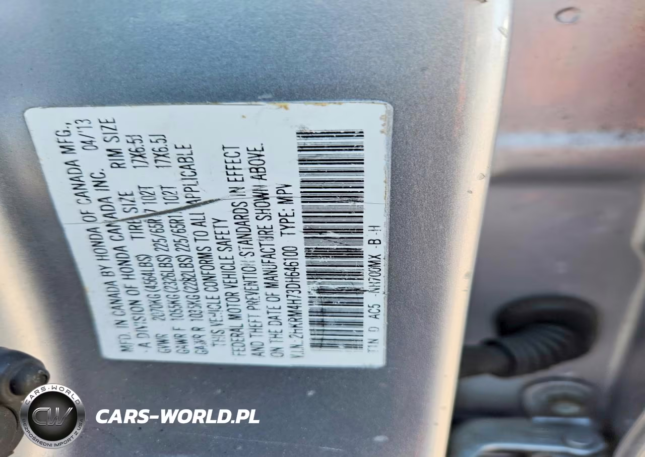 2013 Honda Cr-V Exl VIN:2HKRM4H73DH646100 - 13