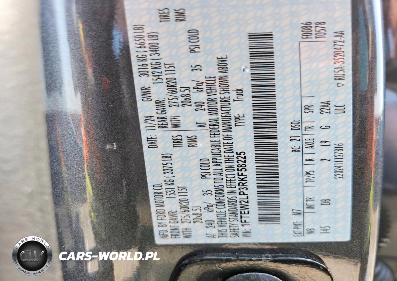 2024 Ford F150 Stx VIN:1FTEW2LP3RKF58225 - 12