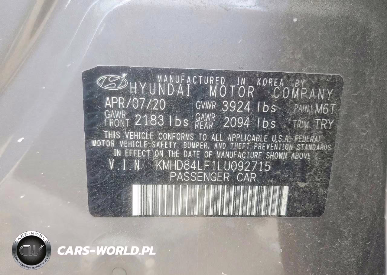 2020 Hyundai Elantra Sel VIN:KMHD84LF1LU092715 - 12