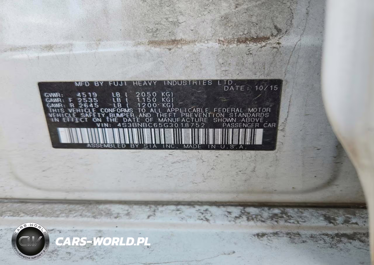 2016 Subaru Legacy 2.5I Premium VIN:4S3BNBC65G3018752 - 12