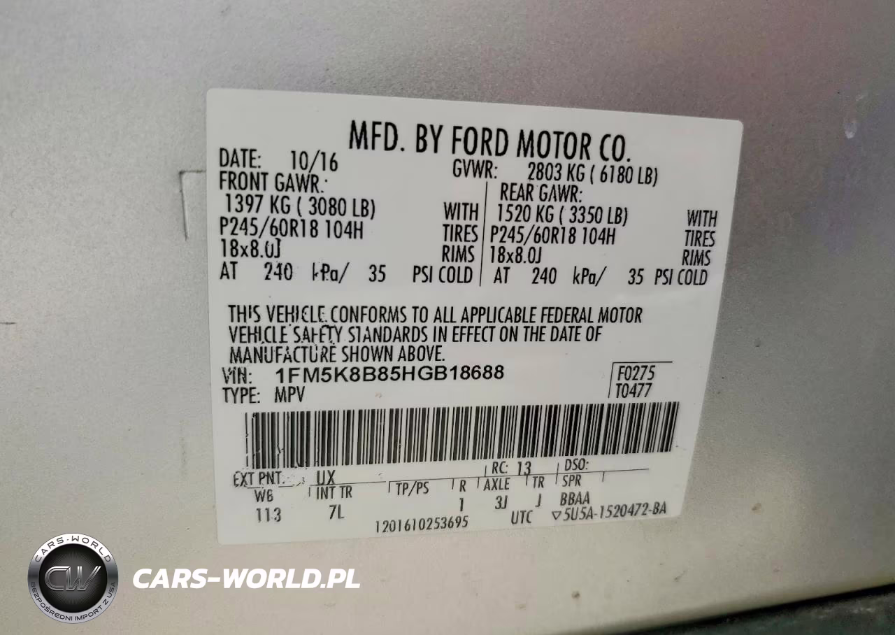 2017 Ford Explorer VIN:1FM5K8B85HGB18688 - 13