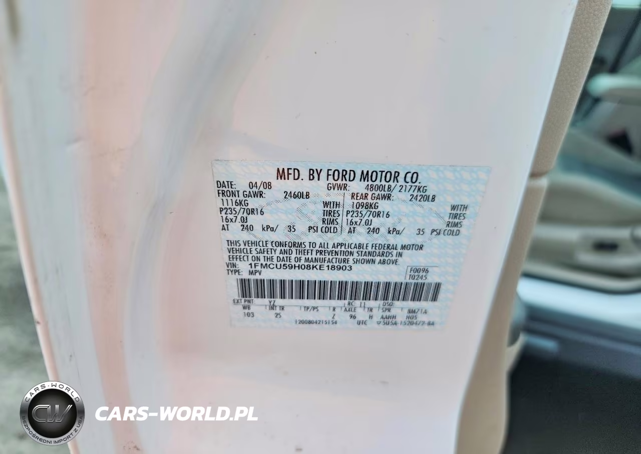 2008 Ford Escape Hev VIN:1FMCU59H08KE18903 - 13