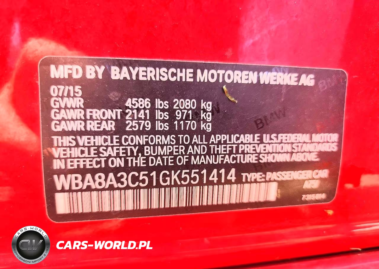2016 BMW 320 Xi VIN:WBA8A3C51GK551414 - 12