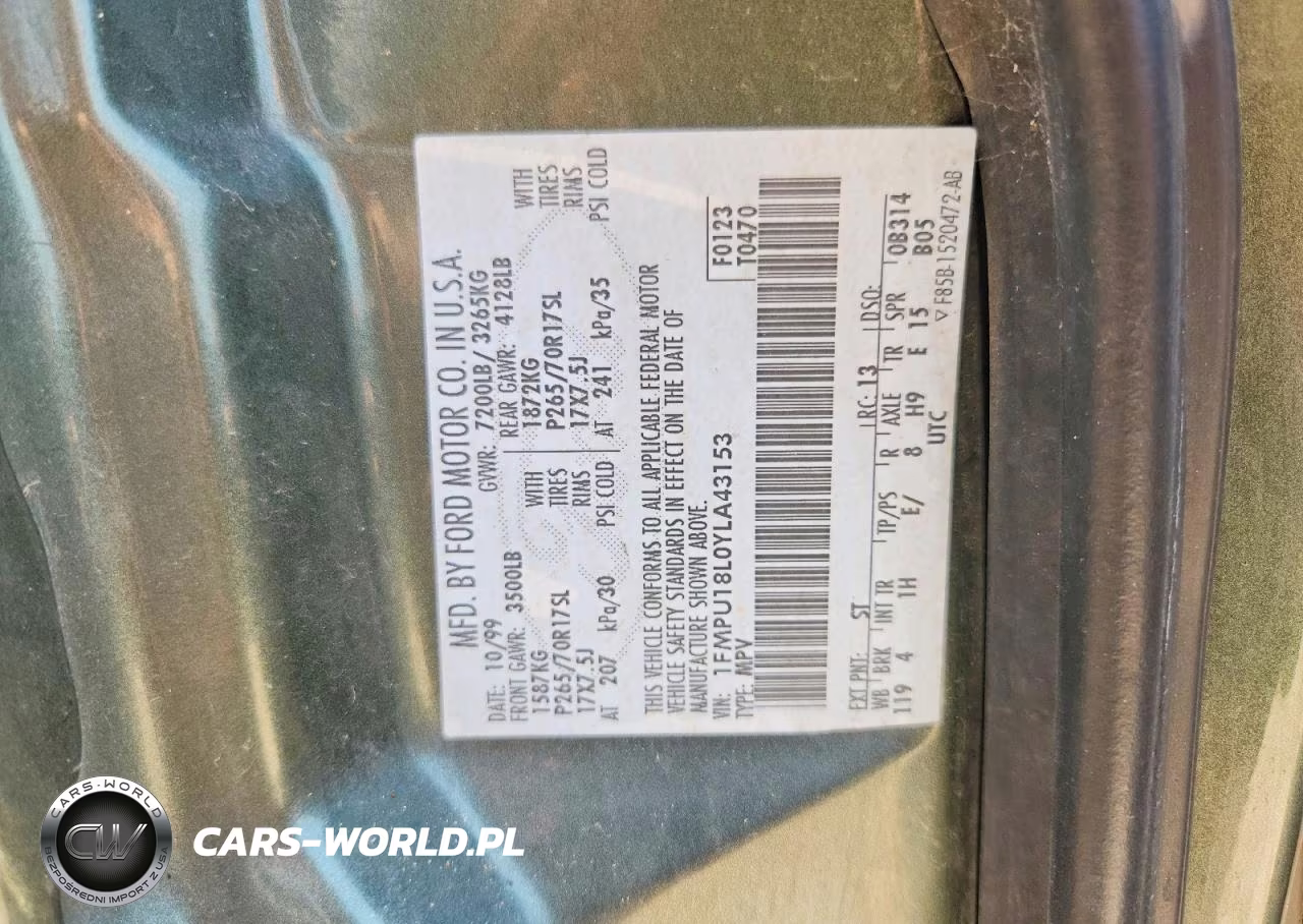 2000 Ford Expedition Eddie Bauer VIN:1FMPU18L0YLA43153 - 13