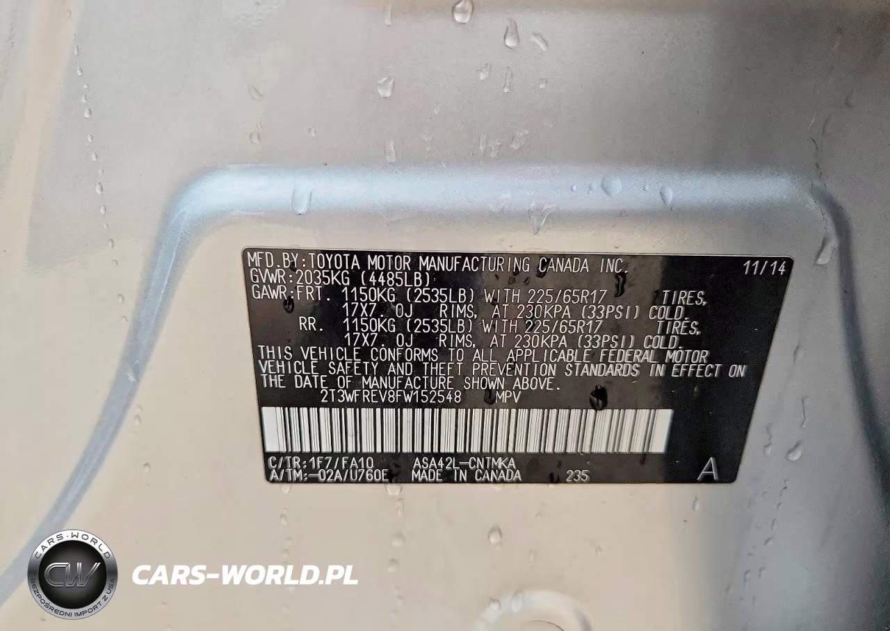 2015 Toyota Rav4 Xle VIN:2T3WFREV8FW152548 - 13