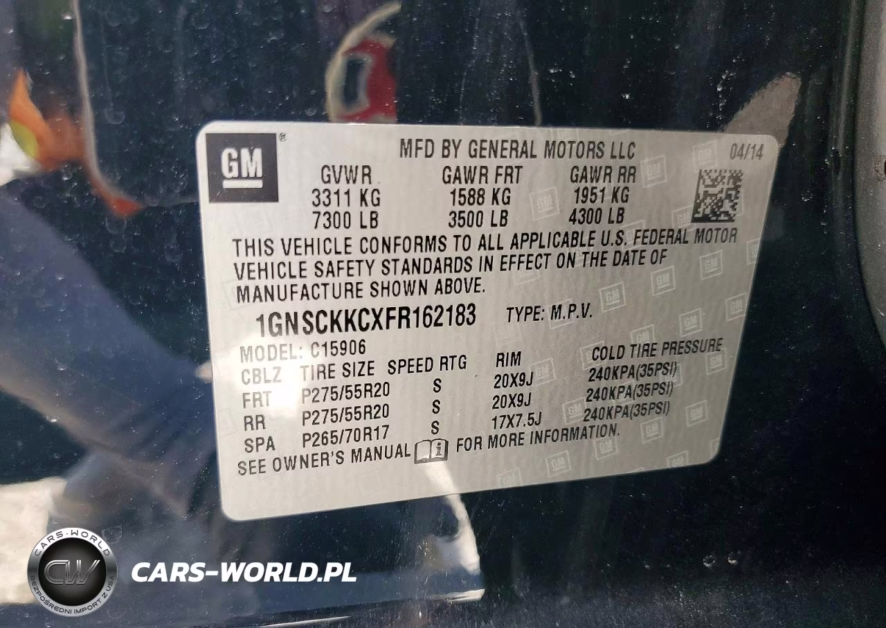 2015 Chevrolet Suburban 1500 Ltz VIN:1GNSCKKCXFR162183 - 13