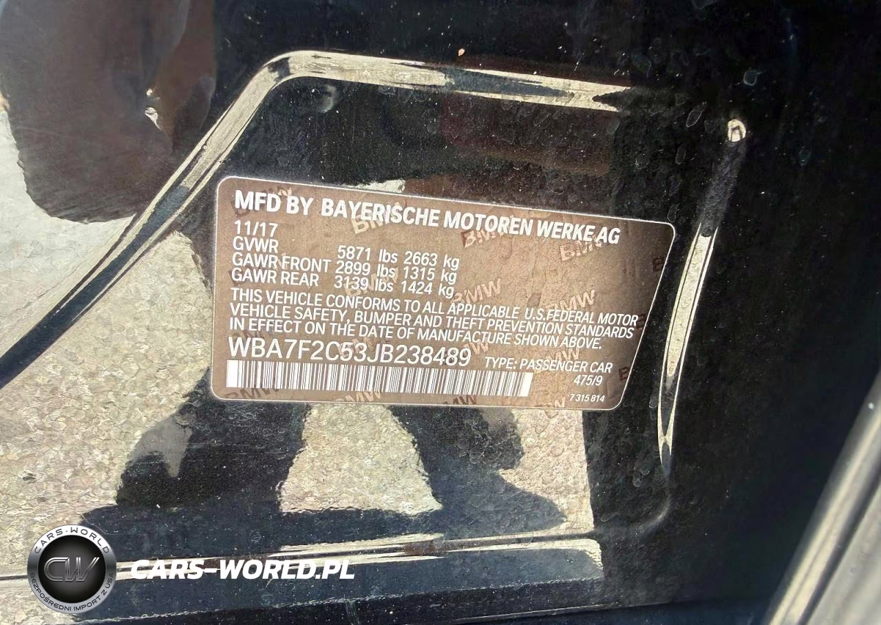 2018 BMW 750 Xi VIN:WBA7F2C53JB238489 - 12