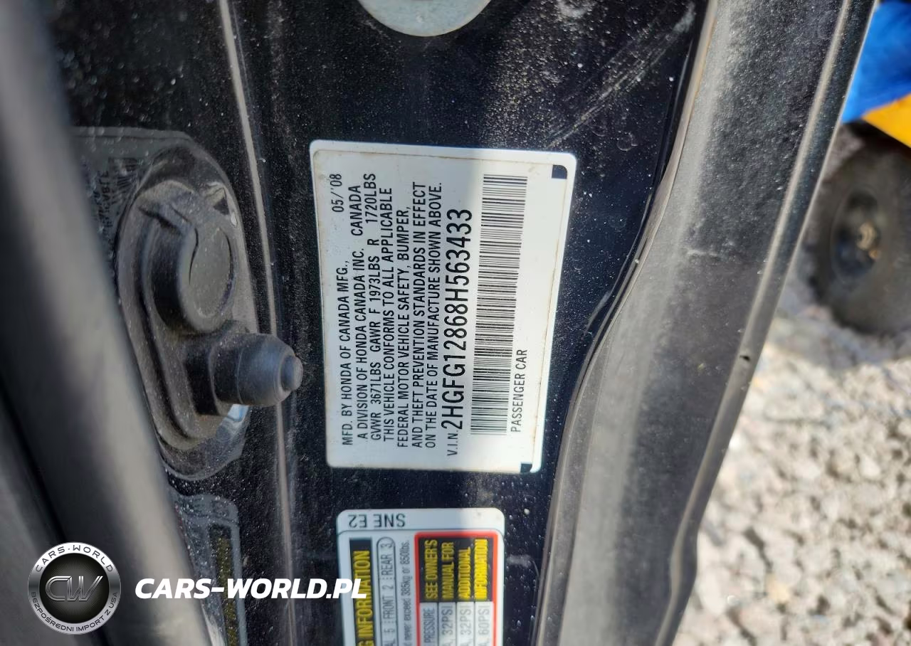 2008 Honda Civic Ex VIN:2HGFG12868H563433 - 12