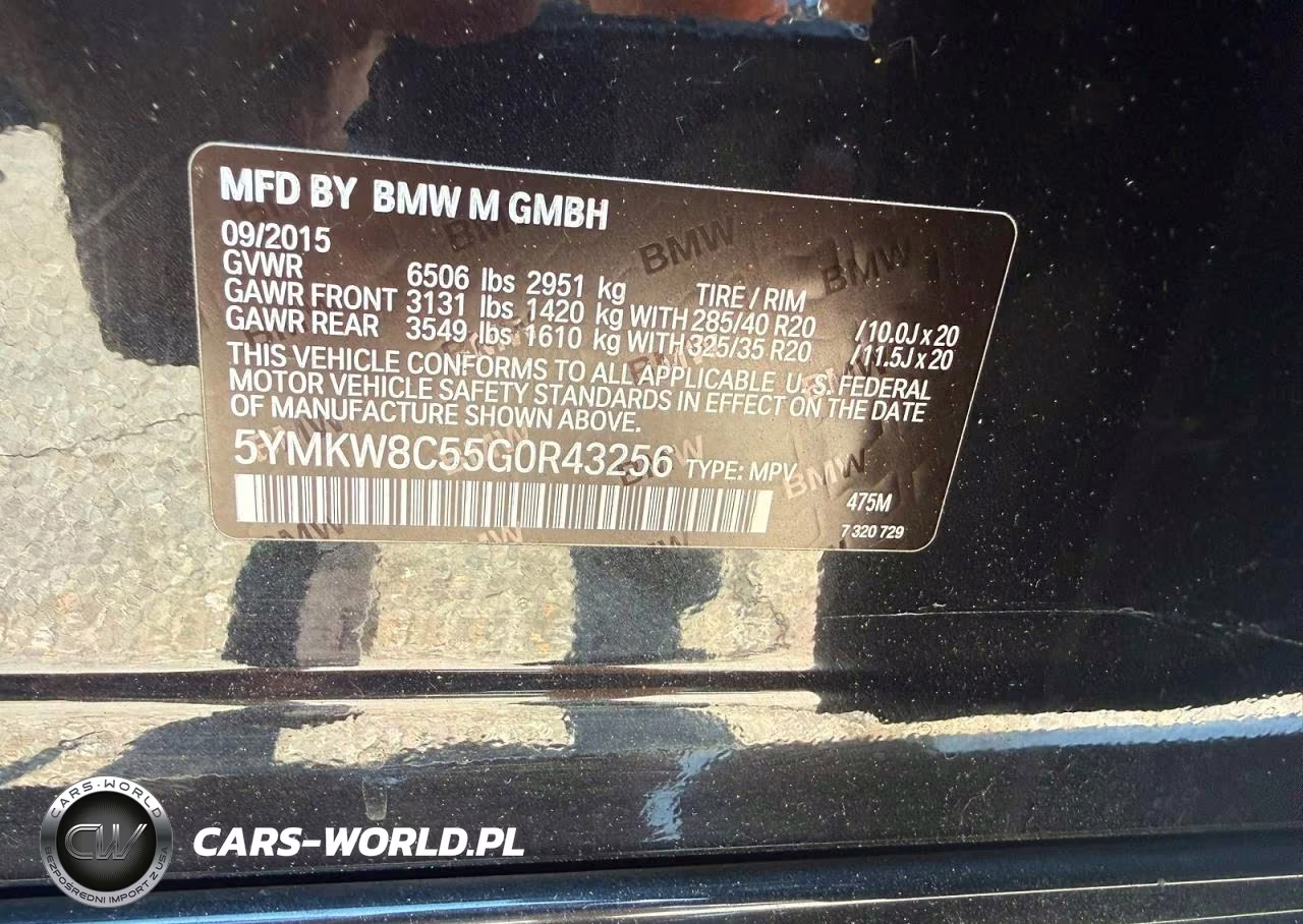 2016 BMW X6 M VIN:5YMKW8C55G0R43256 - 12