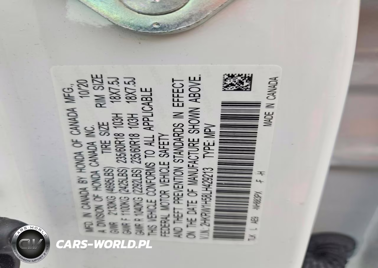 2020 Honda Cr-V Ex VIN:2HKRW1H58LH429213 - 13