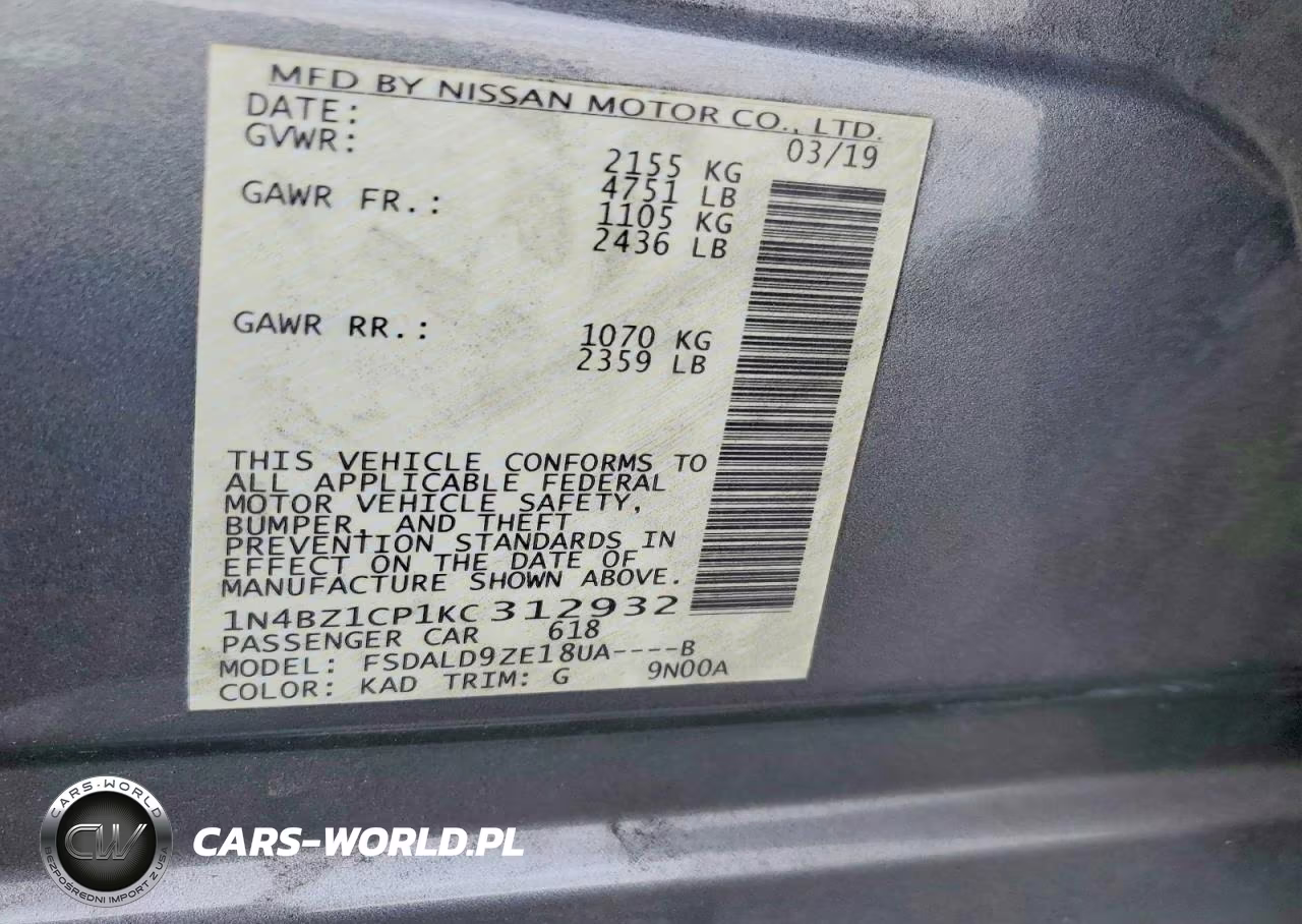 2019 Nissan Leaf Sv Plus VIN:1N4BZ1CP1KC312932 - 12