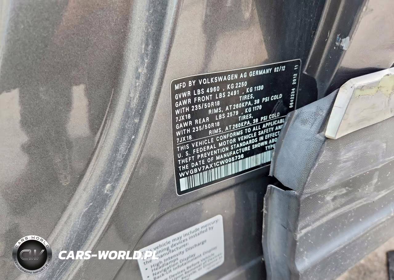 2012 Volkswagen Tiguan S VIN:WVGBV7AX1CW005736 - 13