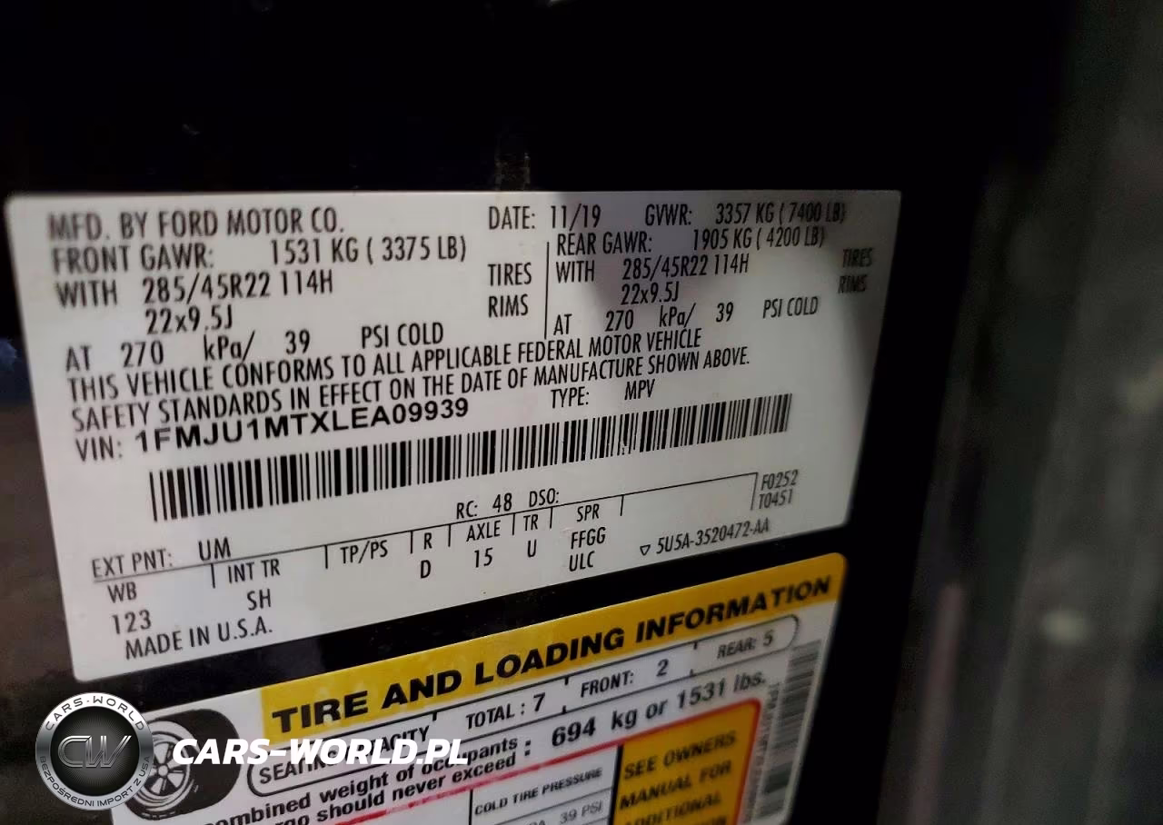 2020 Ford Expedition Platinum VIN:1FMJU1MTXLEA09939 - 13