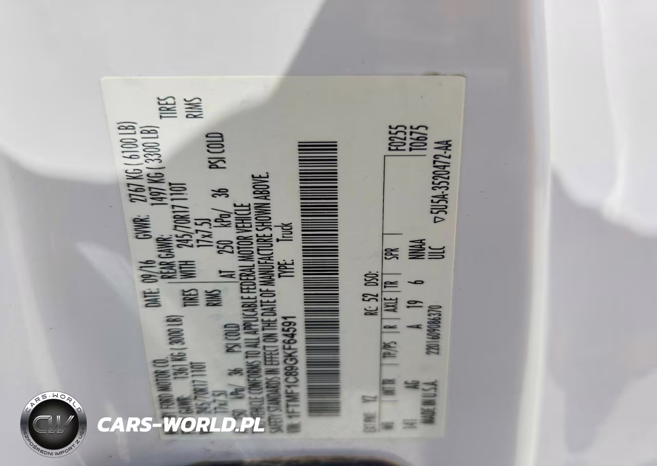 2016 Ford F150 VIN:1FTMF1C89GKF64591 - 12