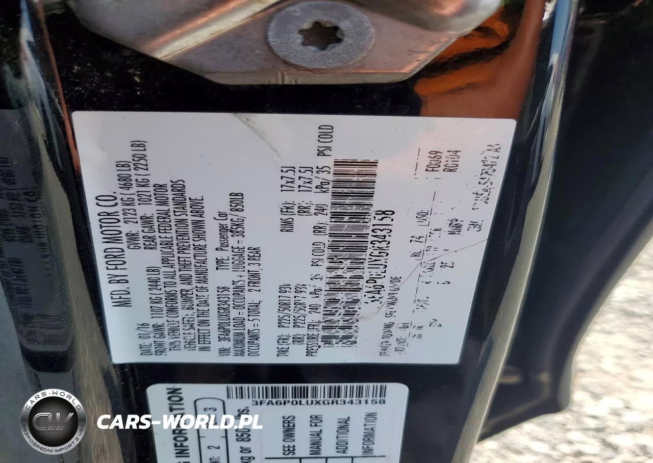 2016 Ford Fusion Se Hybrid VIN:3FA6P0LUXGR343158 - 12