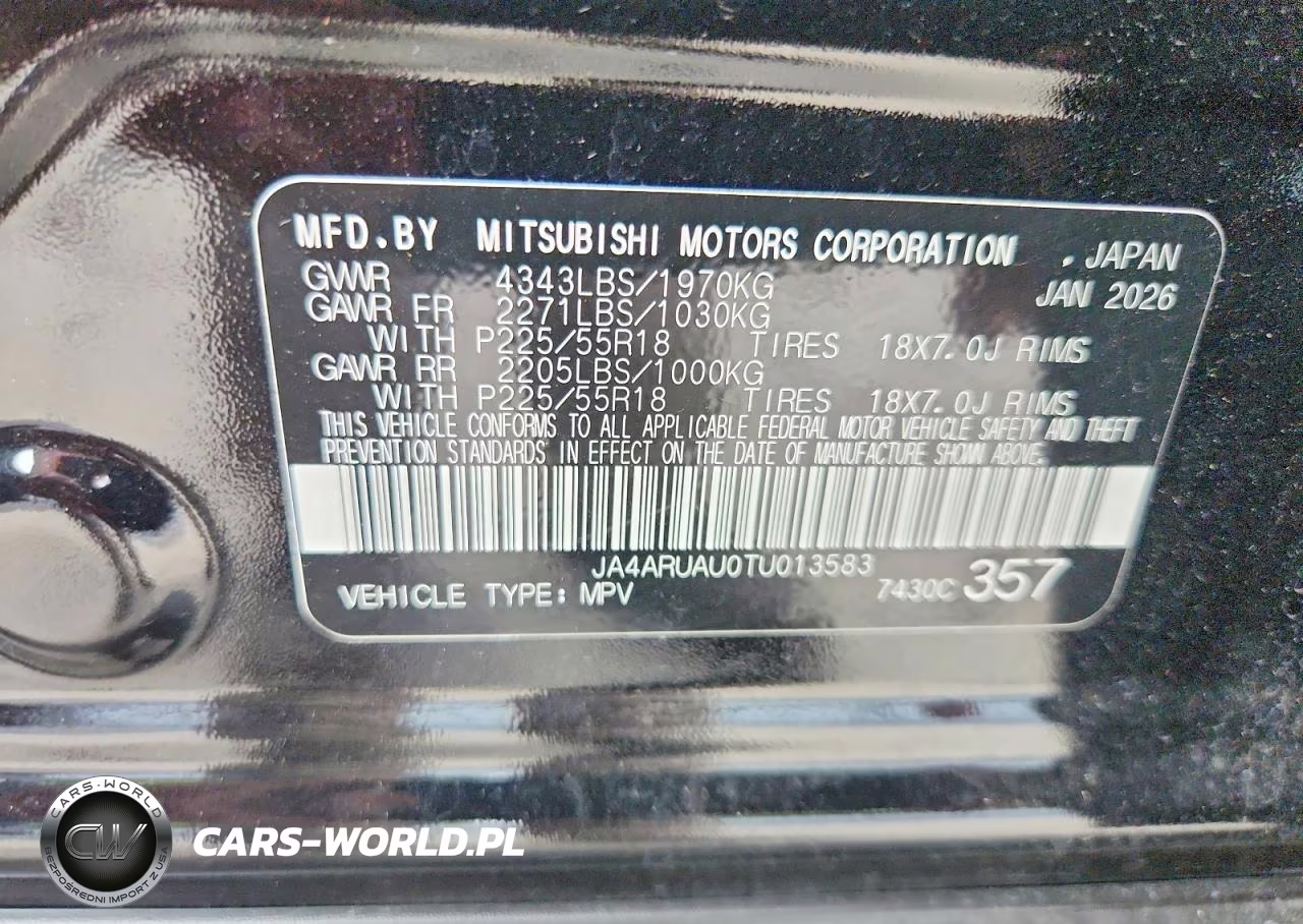 2026 Mitsubishi Outlander Sport S-Se VIN:JA4ARUAU0TU013583 - 13