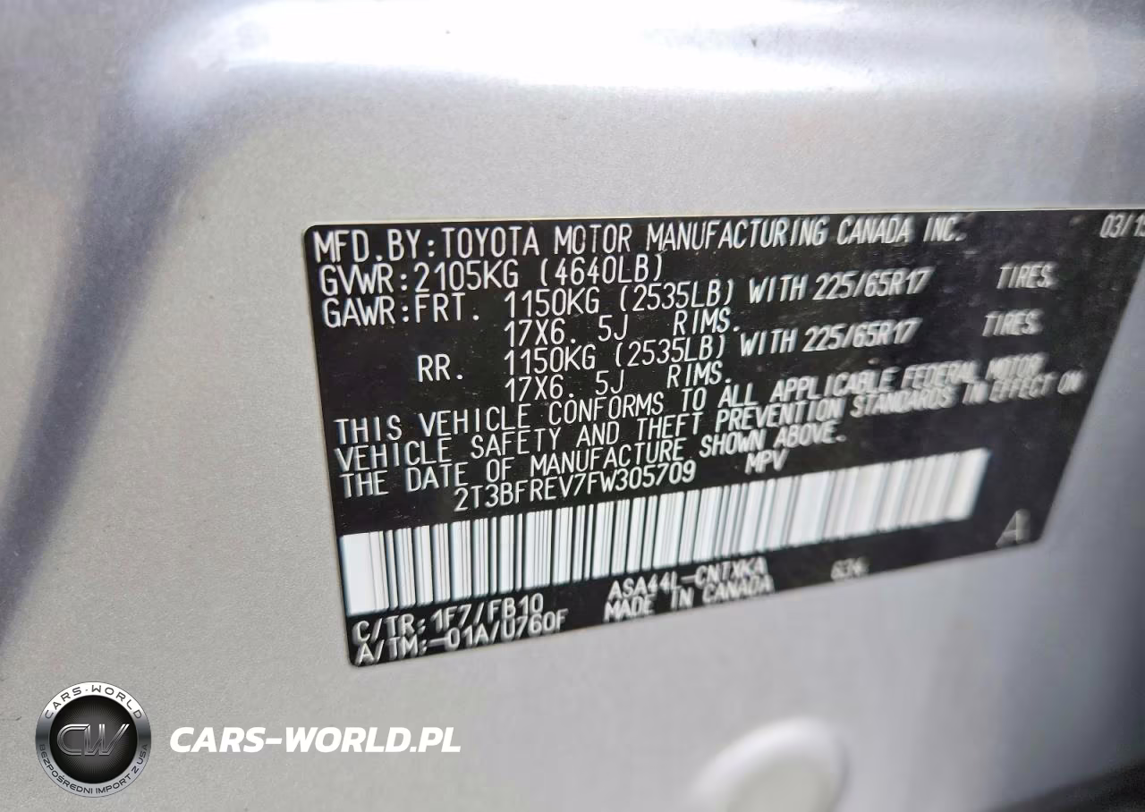 2015 Toyota Rav4 Le VIN:2T3BFREV7FW305709 - 13