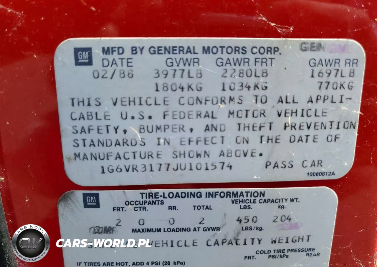 1988 Cadillac Allante VIN:1G6VR3177JU101574 - 12