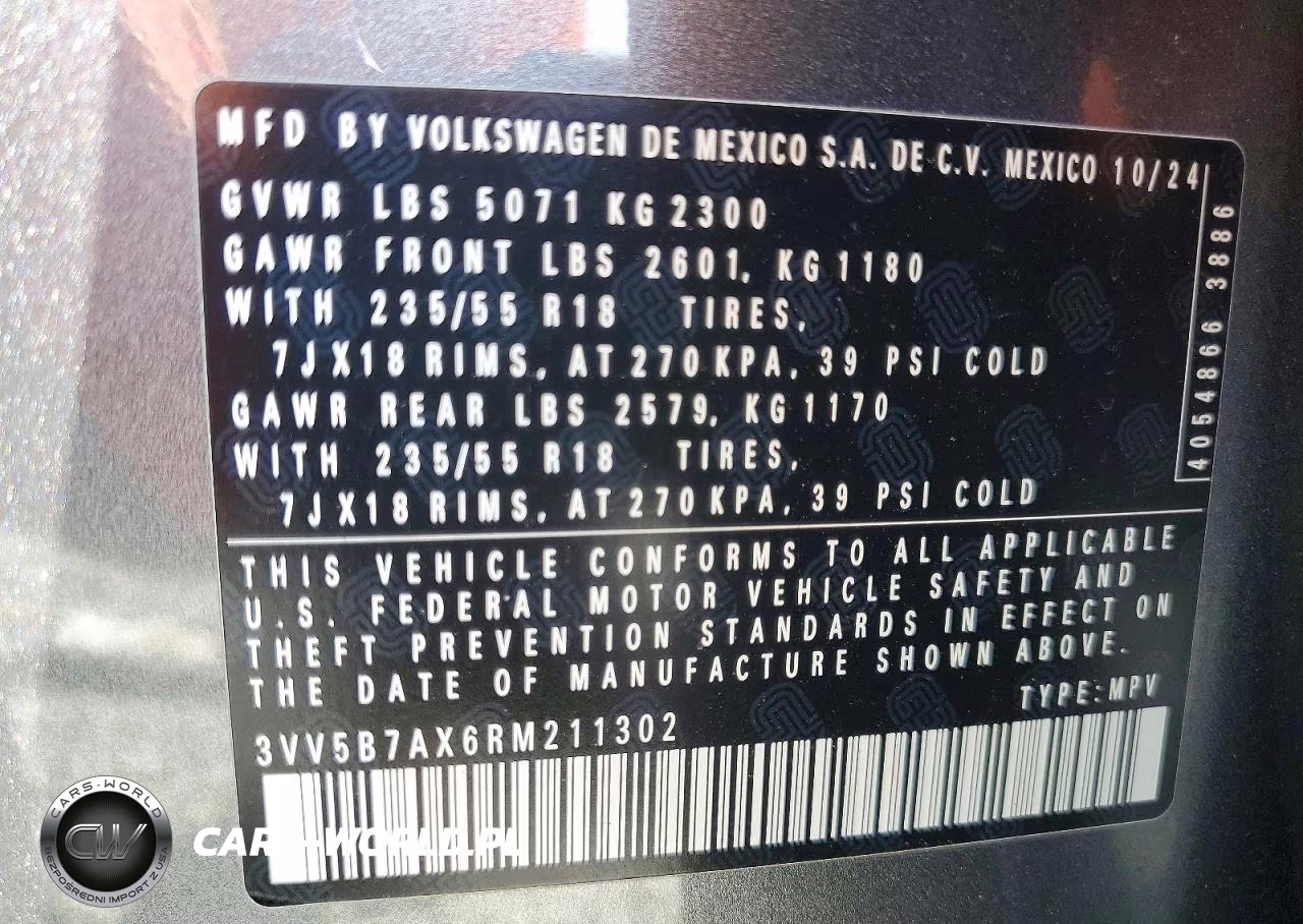2024 Volkswagen Tiguan Wolfsburg VIN:3VV5B7AX6RM211302 - 13