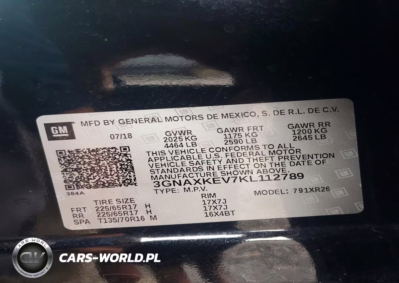 2019 Chevrolet Equinox Lt VIN:3GNAXKEV7KL112789 - 13