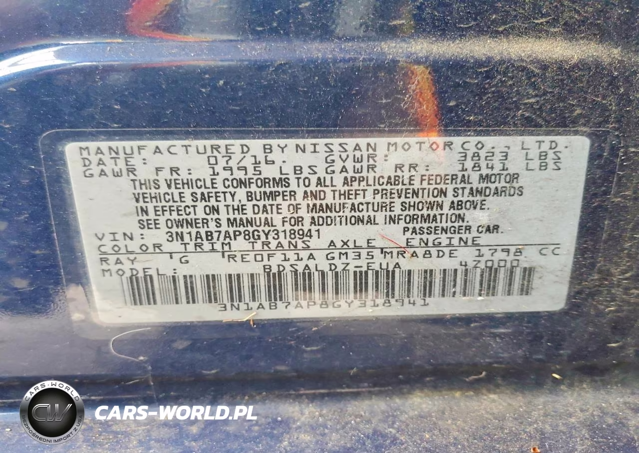 2016 Nissan Sentra Sv VIN:3N1AB7AP8GY318941 - 12
