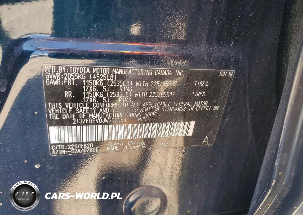 2018 Toyota Rav4 Le VIN:2T3ZFREV0JW502051 - 13