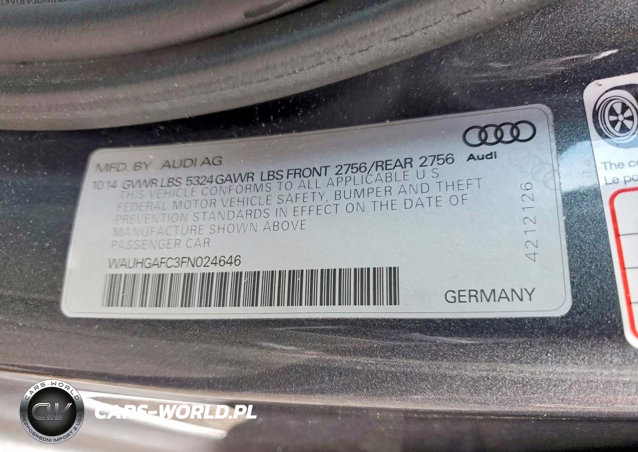 2015 Audi A6 Prestige VIN:WAUHGAFC3FN024646 - 12