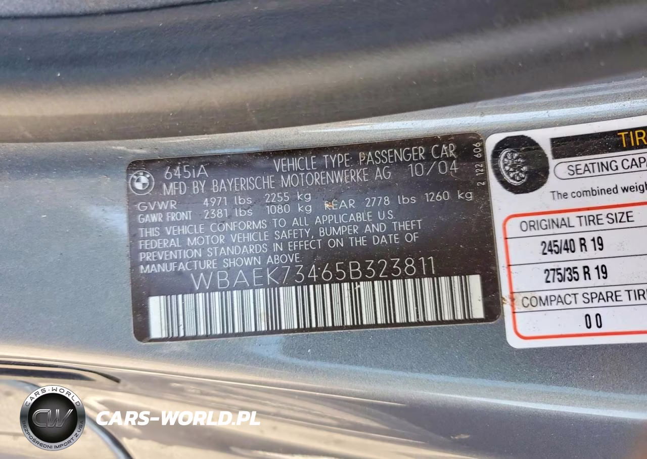 2005 BMW 645 Ci Automatic VIN:WBAEK73465B323811 - 12
