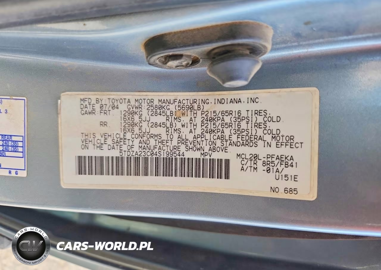 2004 Toyota Sienna Le 7 Passenger VIN:5TDZA23C04S199544 - 13