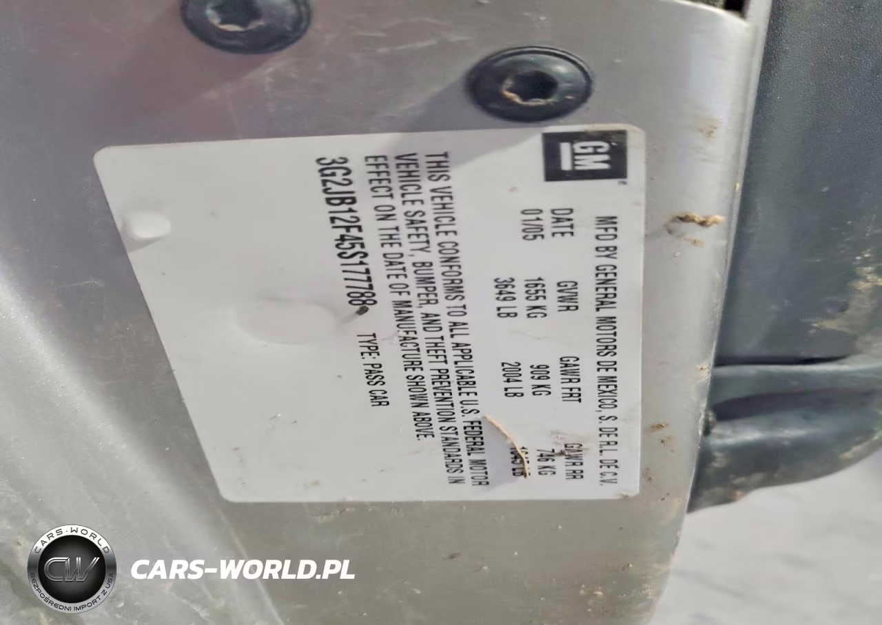 2005 Pontiac Sunfire VIN:3G2JB12F45S177788 - 12