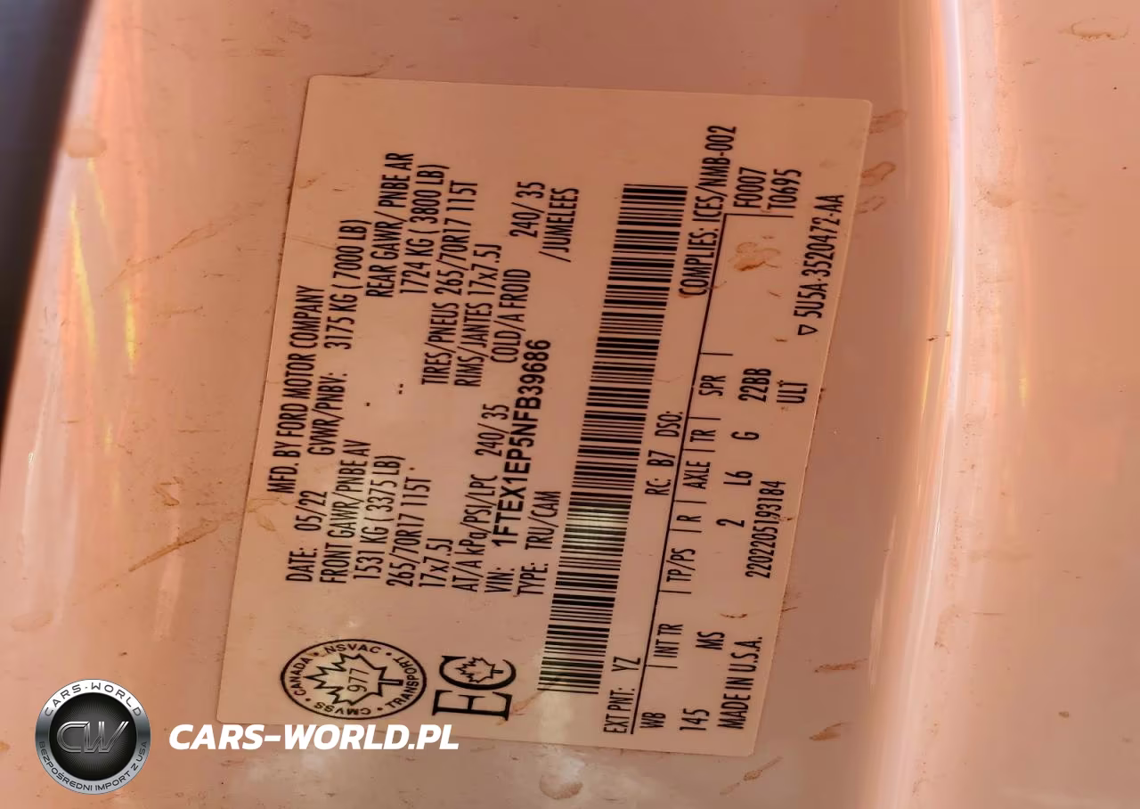 2022 Ford F150 Super Cab VIN:1FTEX1EP5NFB39686 - 12