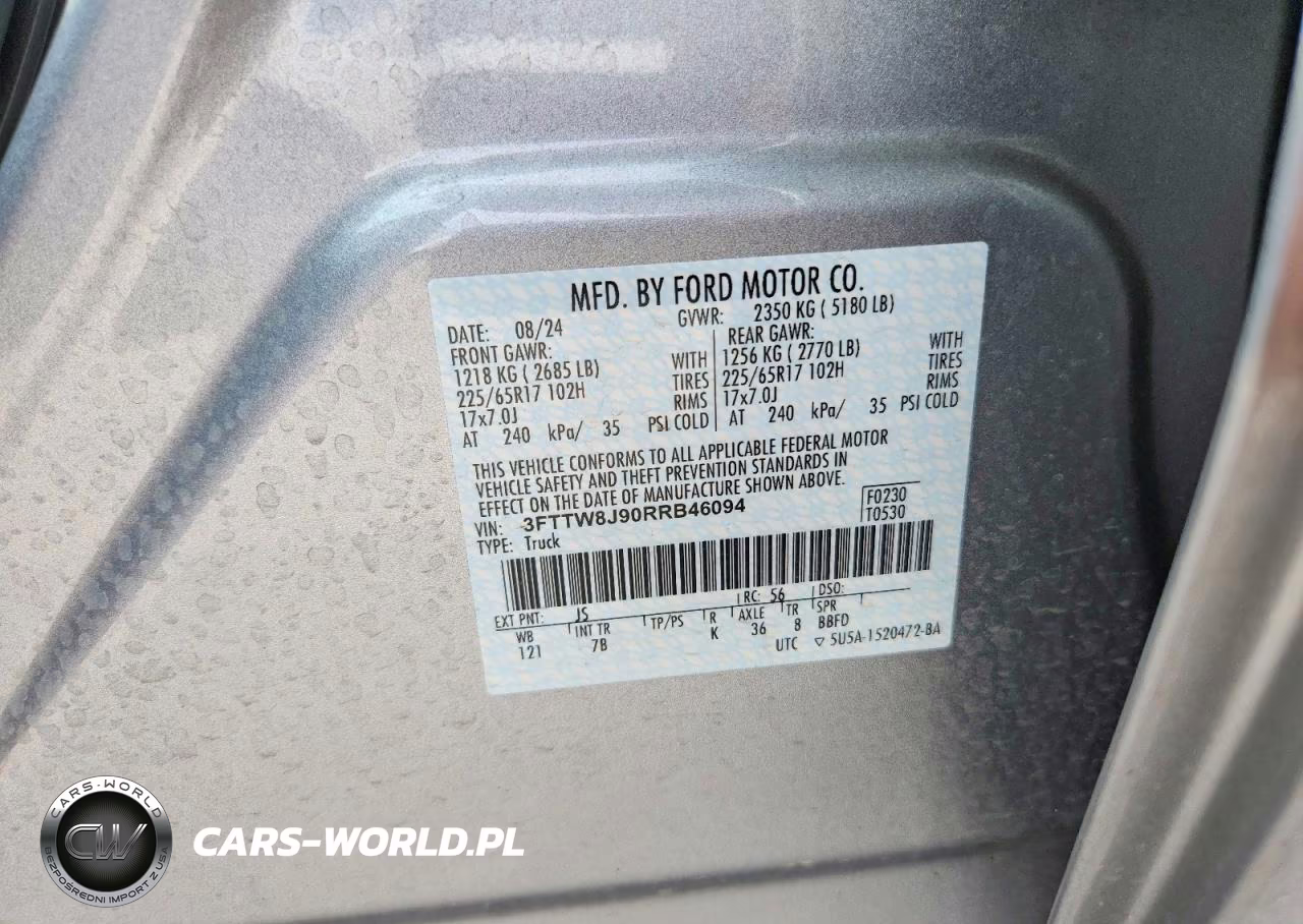 2024 Ford Maverick Xlt VIN:3FTTW8J90RRB46094 - 13