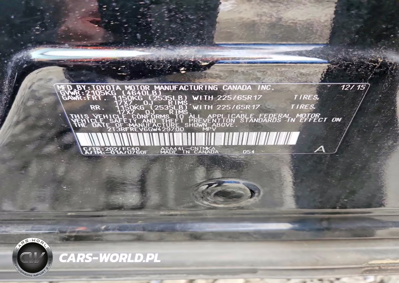 2016 Toyota Rav4 Xle VIN:2T3RFREV6GW429700 - 12