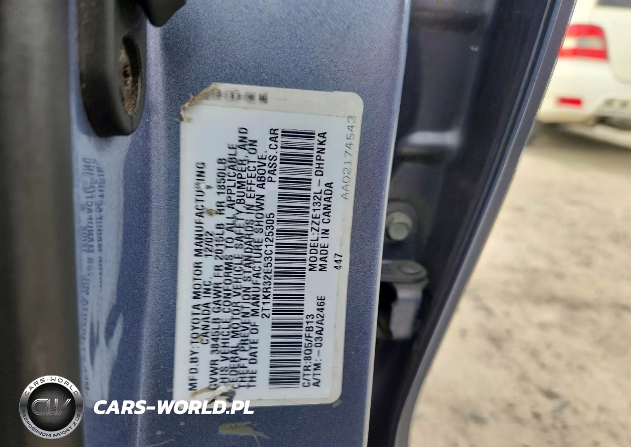 2003 Toyota Matrix Xr VIN:2T1KR32E53C125305 - 12